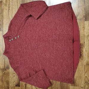 Womens St. John's Bay red 3/4 sleeve sweater size 1X